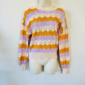 Princess Highway NWOT size 8 scalloped chevron cropped sweater